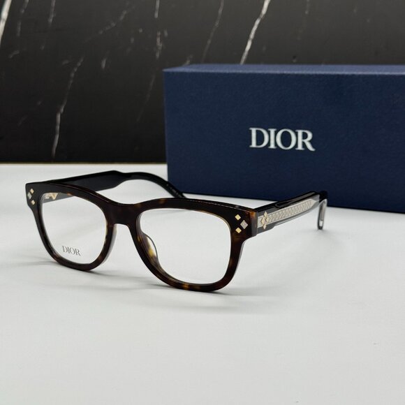 NEW CD DIAMONDO S1I 2000 DIOR SQUARE HAVANA EYEGLASSES DIOR - Picture 1 of 10